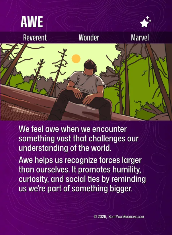 Awe emotion card — front
